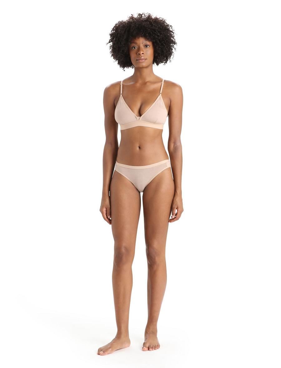 Bielizny Icebreaker Merino Siren Bikini Briefs Damskie Khaki Złote | PL 1228PJJQ